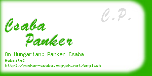 csaba panker business card